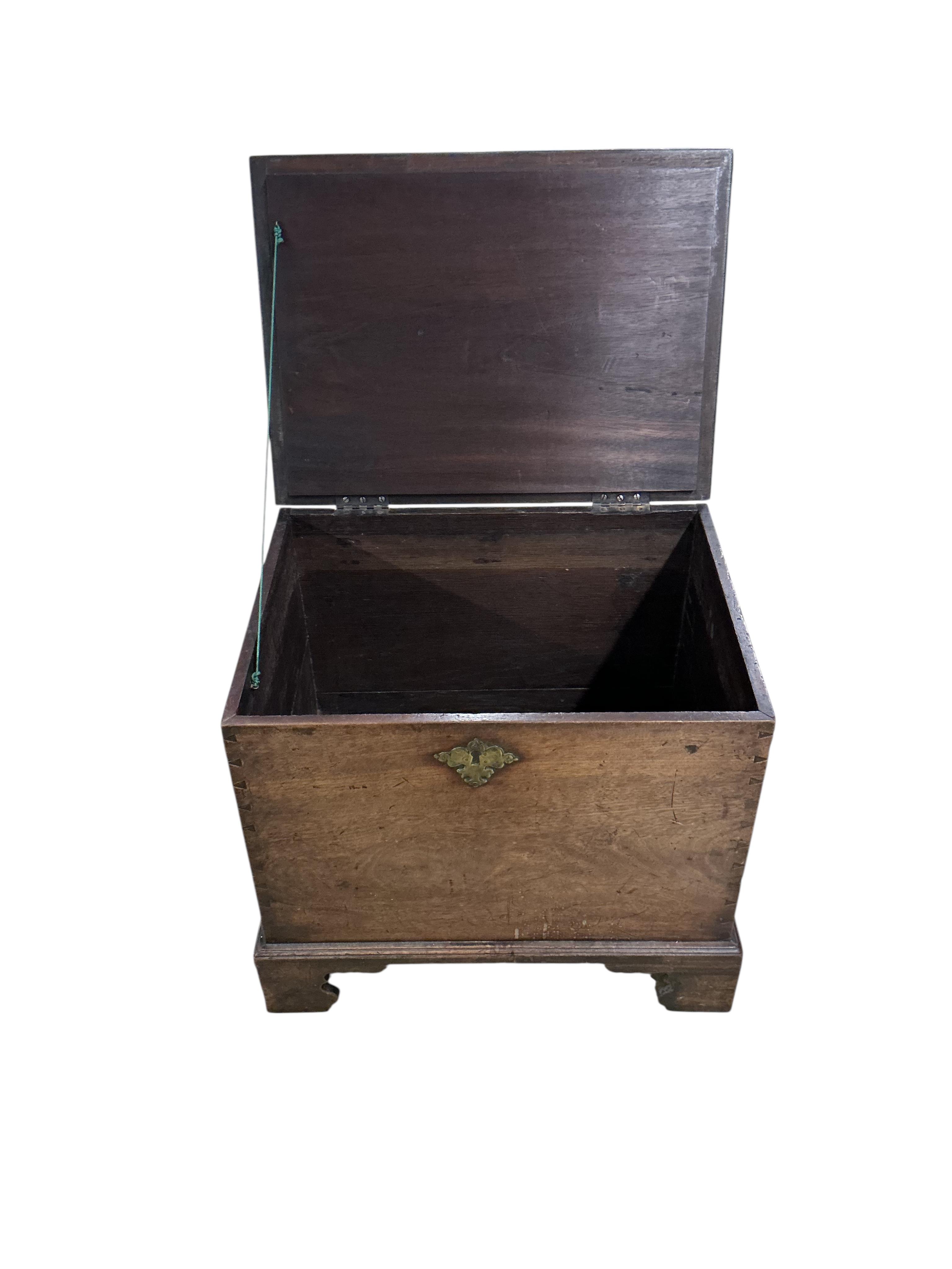 A small George III style mahogany trunk, width 59cm, depth 36cm, height 44cm